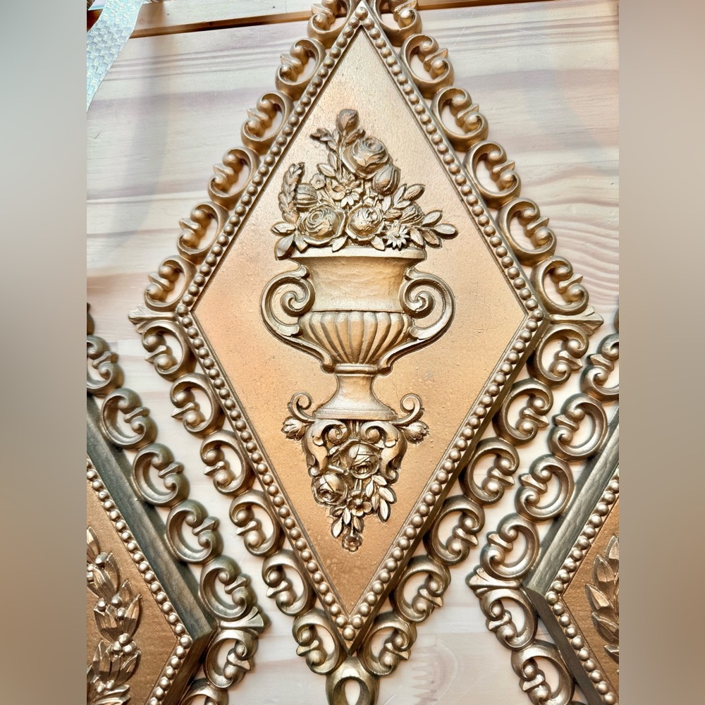 Homco USA Vintage Wall Plaques Bronze Gold Tone - Picture 4 of 7